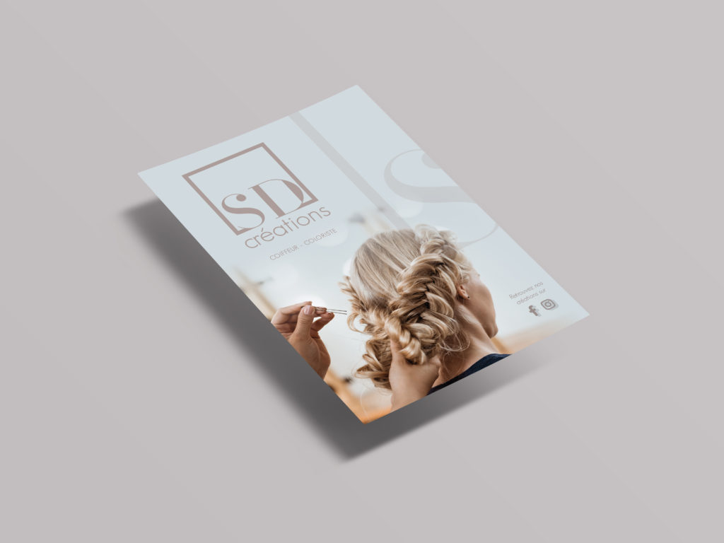 Flyer support de communication coiffeur graphisme design